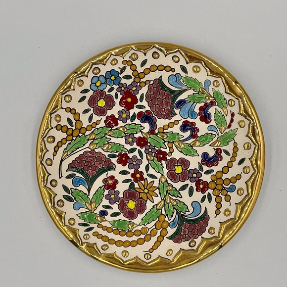 Vintage Ceramicas Sevilla Spain, 24k gold trim decorative Wall Plate - Picture 1 of 9